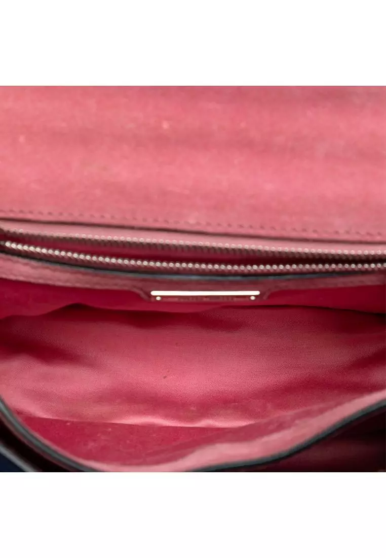 二手 Miu Miu 山羊皮 Madras Miu Logo 斜背包