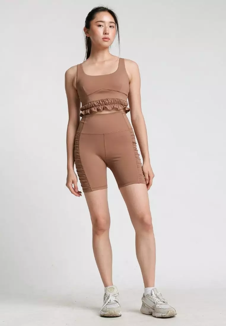 NAKD Lux Sueded Ruched Biker Shorts