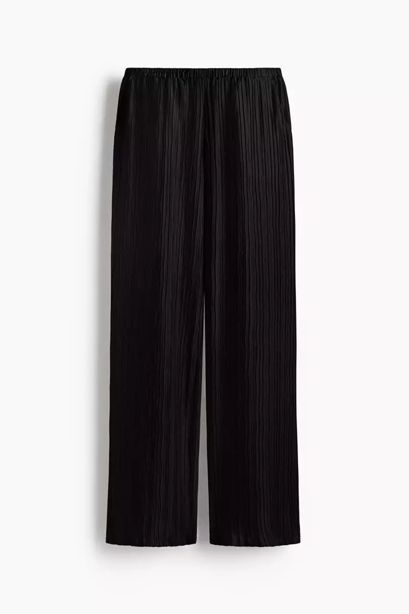 Crinkled pull-on trousers
