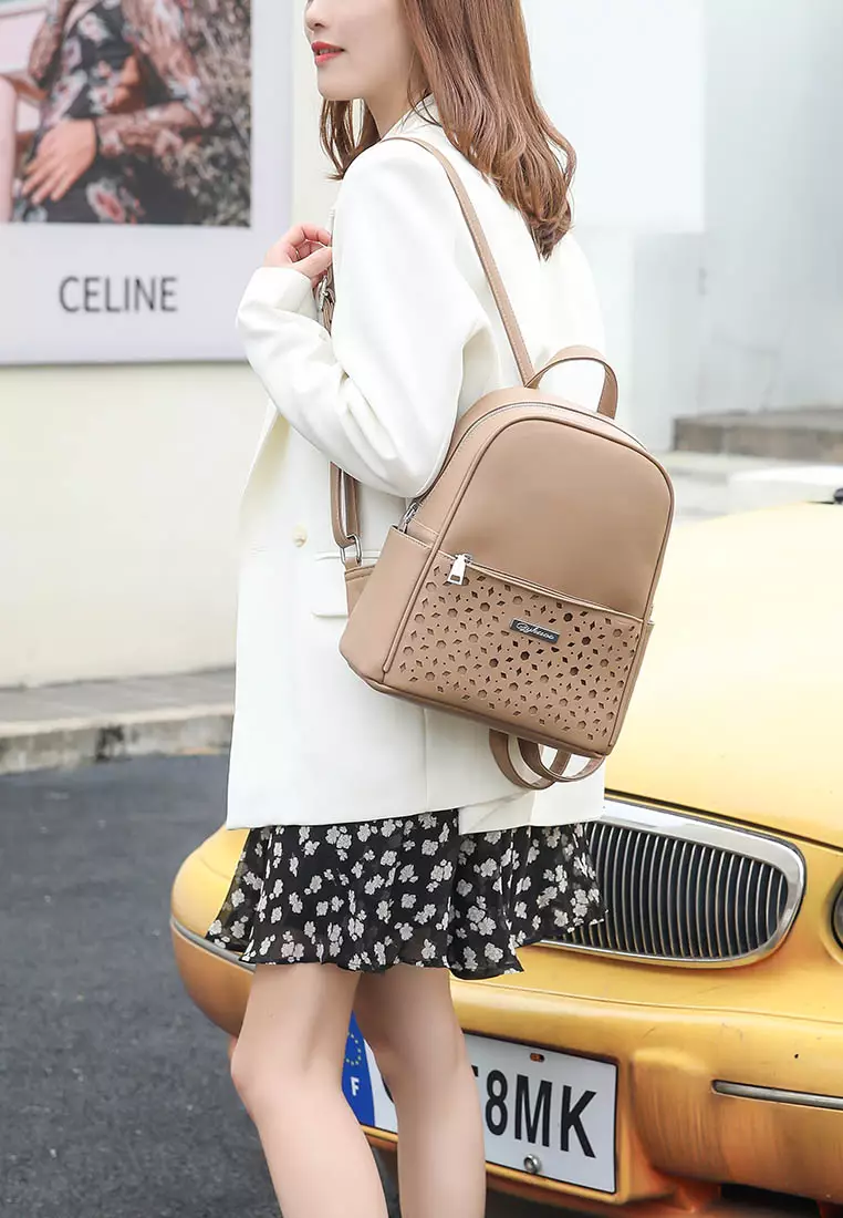 GYKACO YOONA Navy Blue - Tas Ransel Wanita - Fashion Backpack (IMPORT)