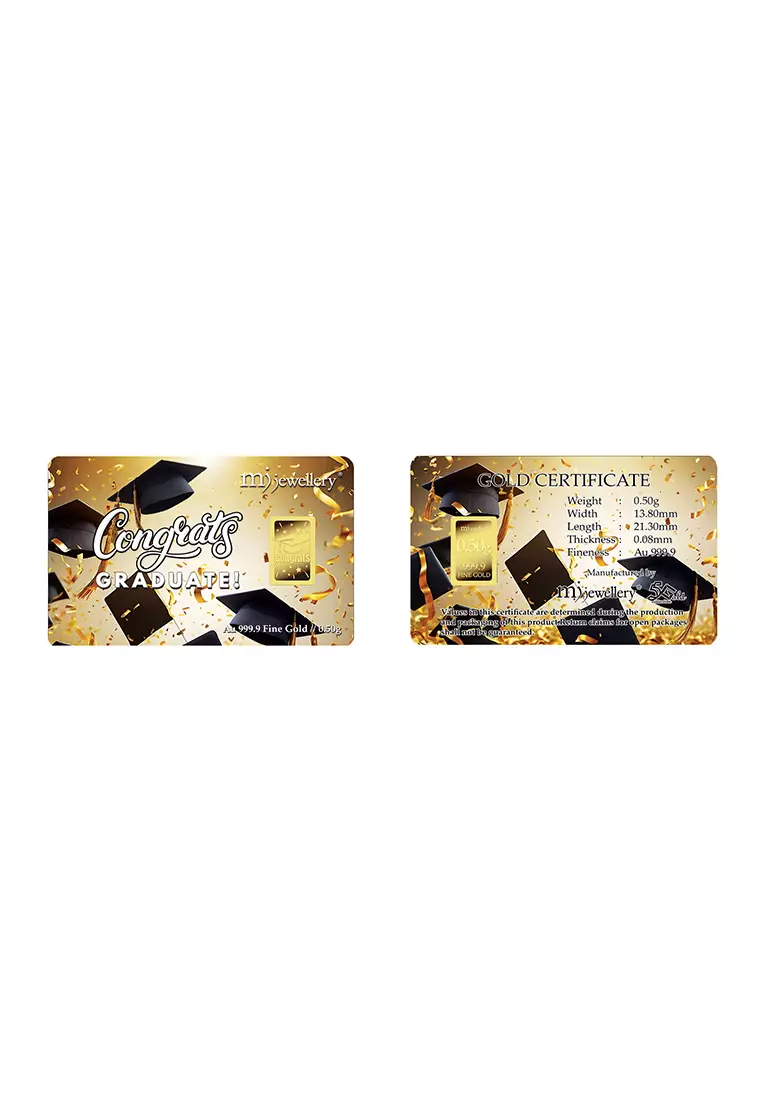 5G Gold Collection 999.9/24K Graduate Series Gold Bar (0.5g)