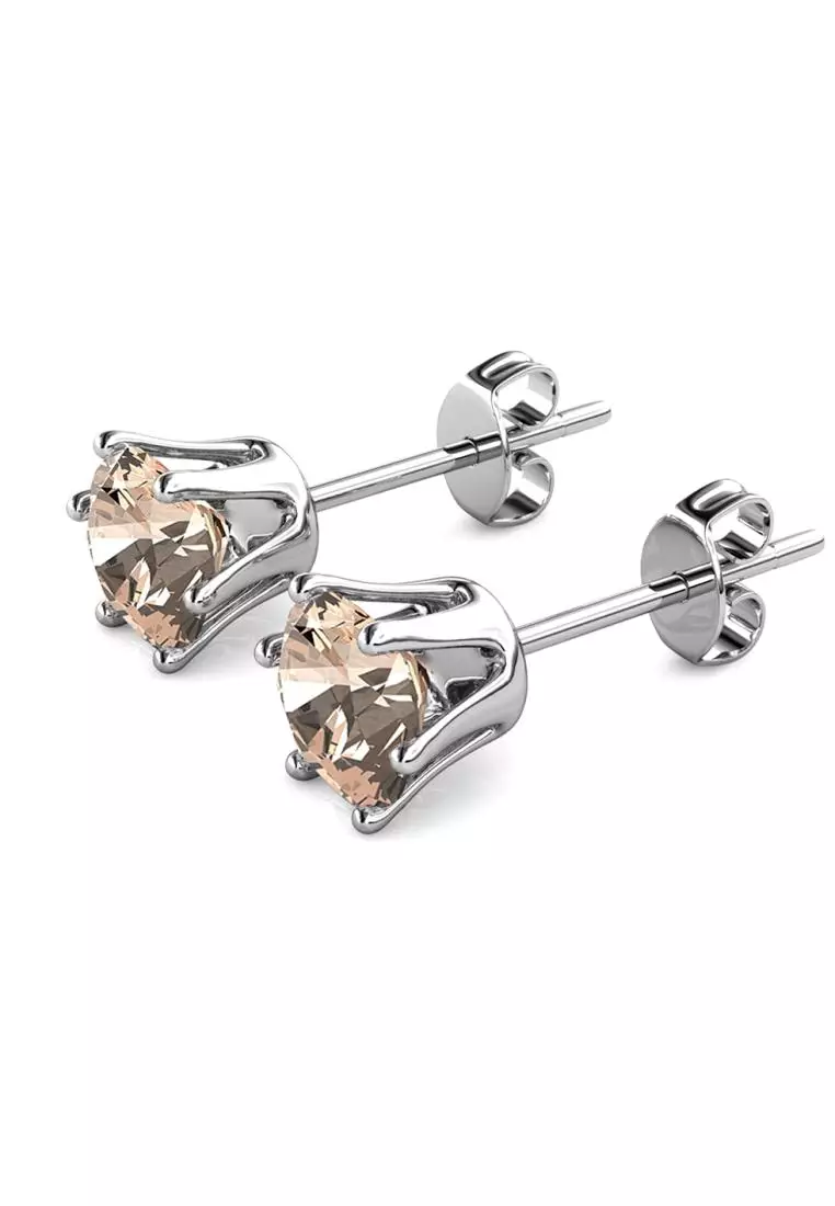 Galaxy Stone Earring Silk WG - Anting Crystal by Her Jewellery