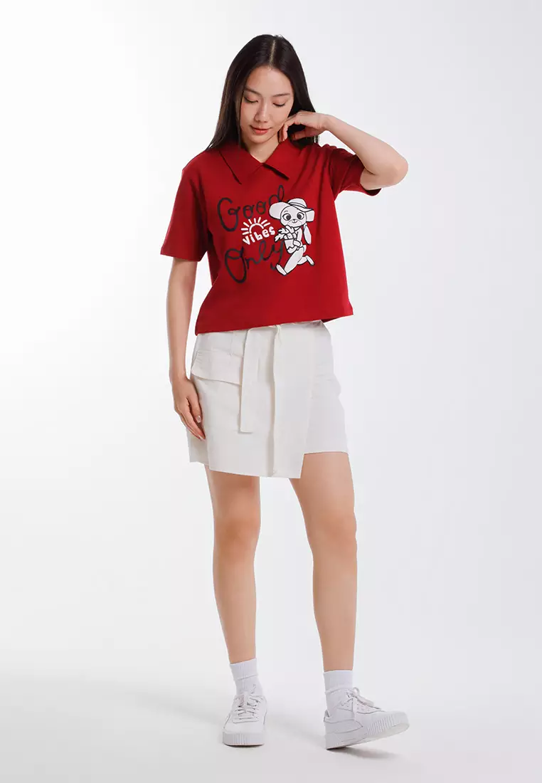 Forest x Disney Zootopia 2 Cropped Ladies Tee - FW820157-50DkRed