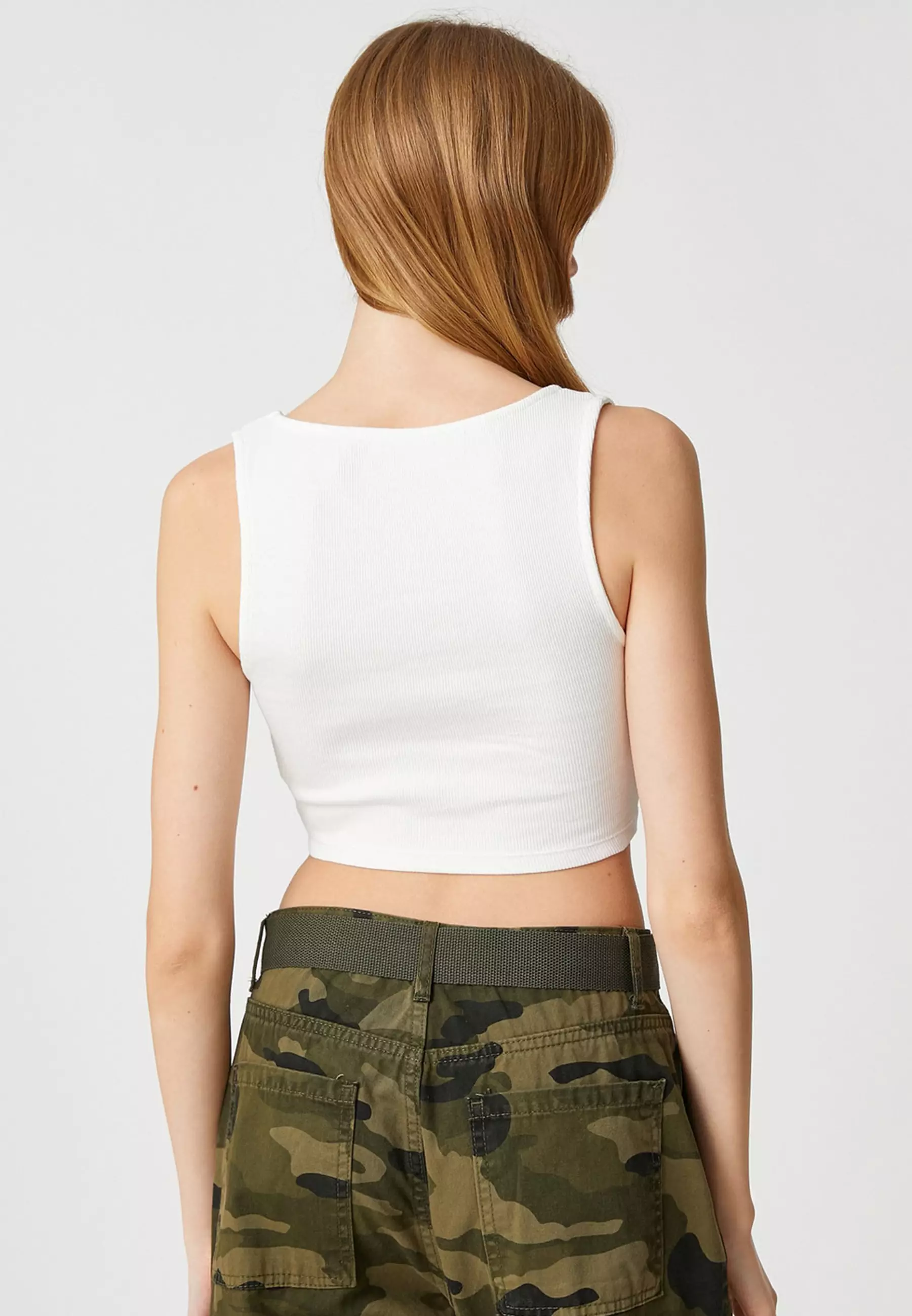 White crop shop singlet