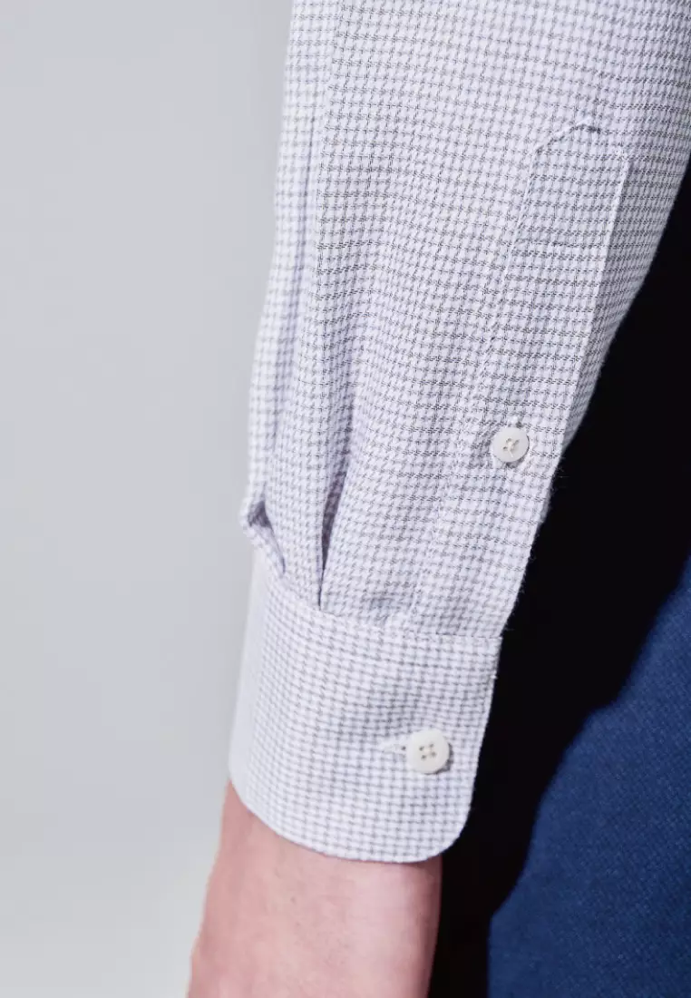 Dual-Colored Interlaced Classic Fit Shirt