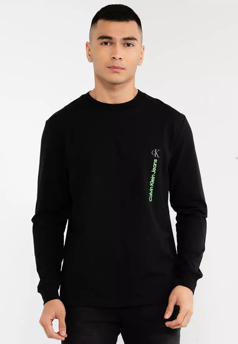 Black long sleeve calvin klein clearance