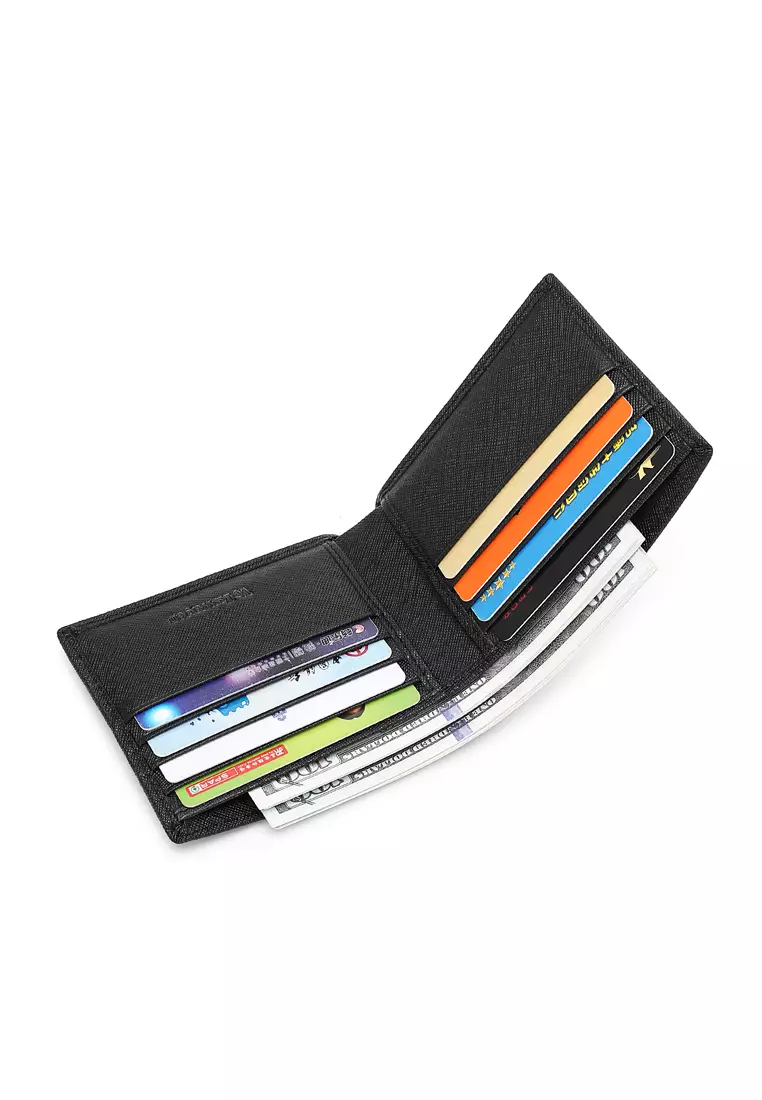 Kulit Genuine Dompet Pendek Pria (Men's RFID Genuine Leather Bi Fold Short Wallet)