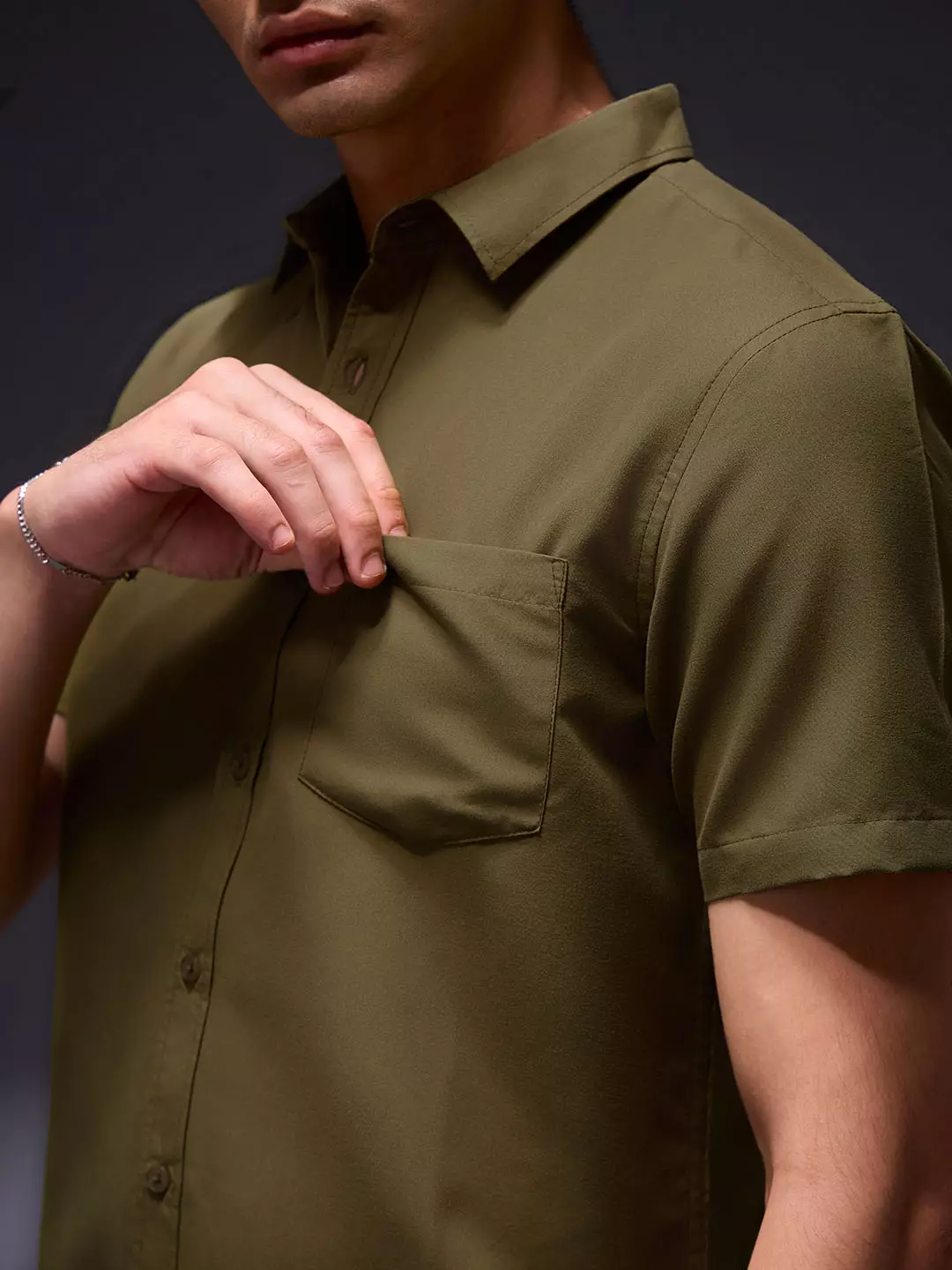 OXCON Easy Shirts Kemeja Tangan Pendek Army