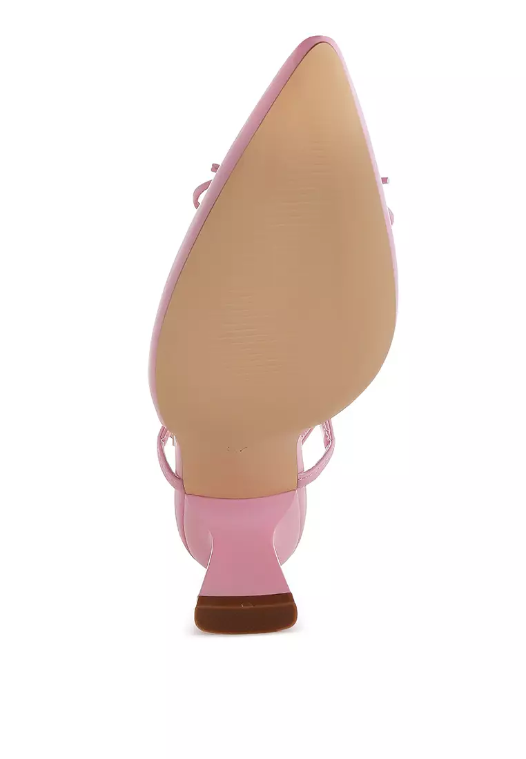 Kitten Heel Pointy Slingbacks in Pink