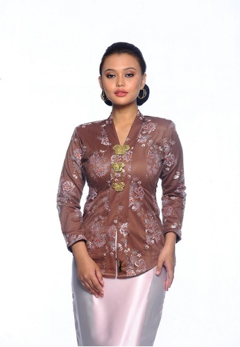 Buy Kebaya Mini Lace in Cocoa from Rumah Kebaya Bangsar in Gold and Brown at Zalora