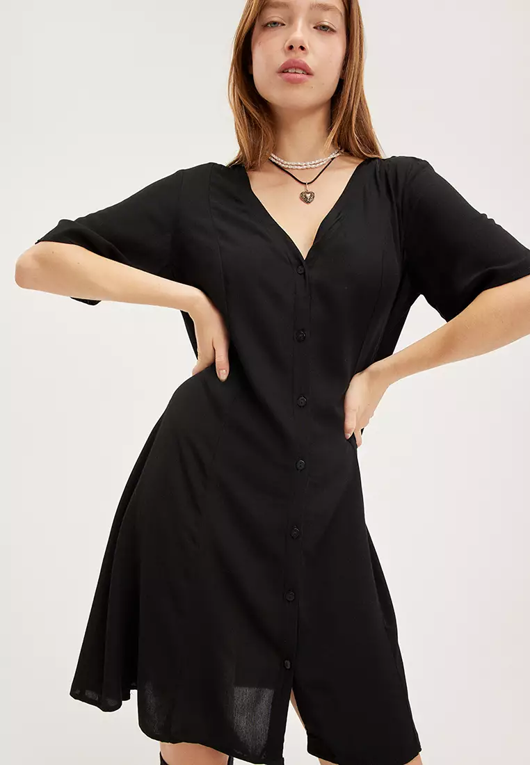 Monki v neck outlet dress