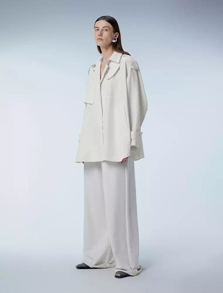 宽松长袖短款风衣