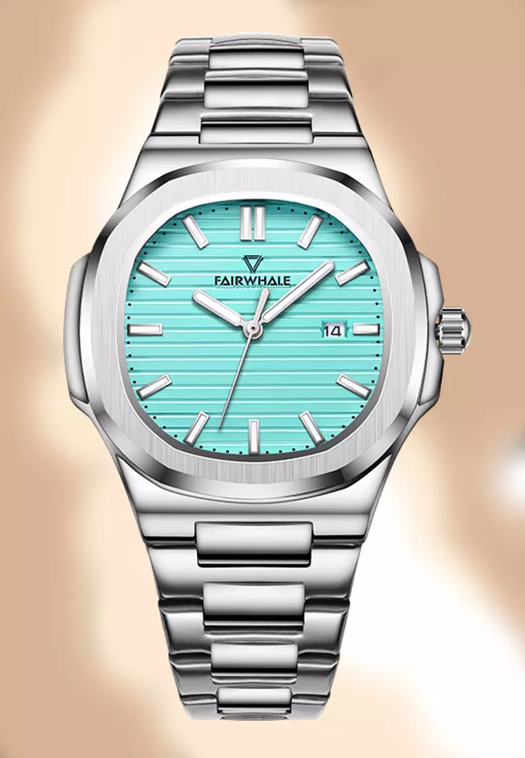 Unisex Quartz Watch, 39mm, Turquoise Dial, Metal Bracelet