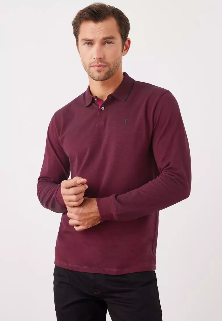 Buy NEXT Long Sleeve Pique Polo Shirt Online ZALORA Malaysia