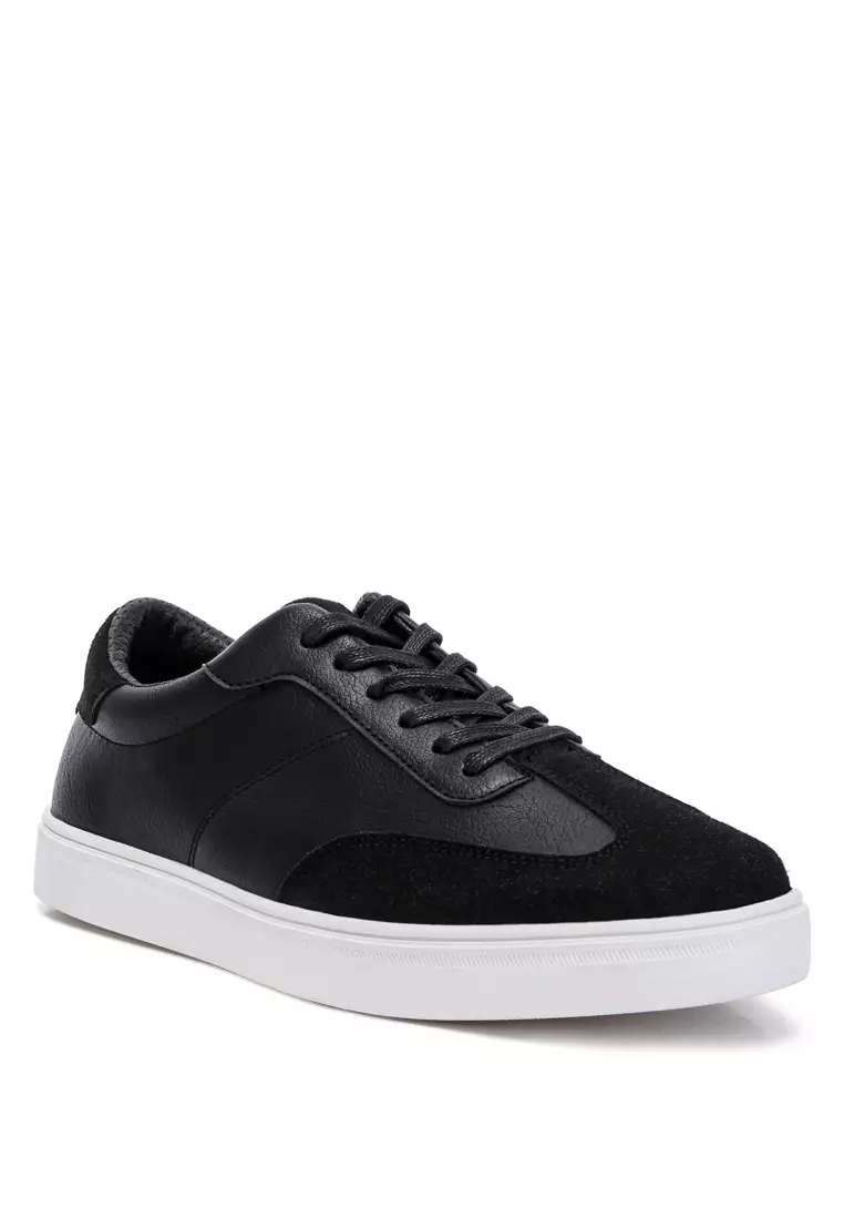 Contrasting Sole Men's Sneakers in Black