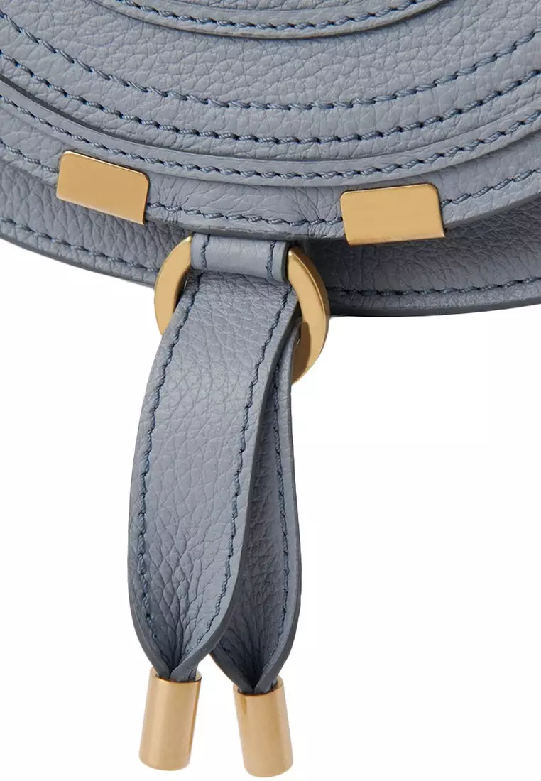 Chloe Small Marcie Saddle Crossbody Bag in Storm Blue 2025 Buy