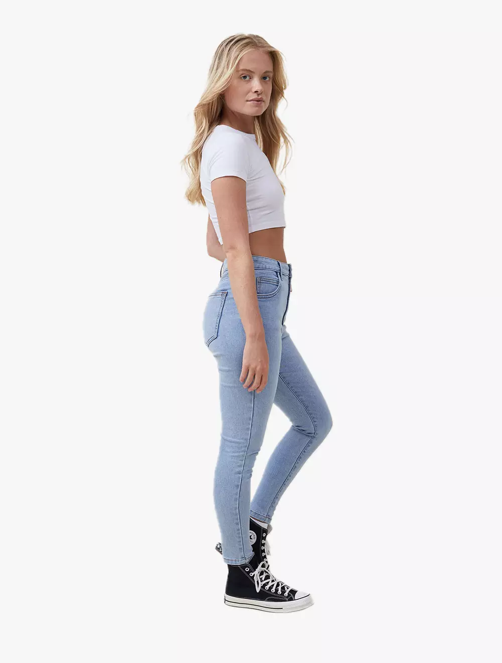 Cotton:On high rise cropped skinny jean in light wash blue