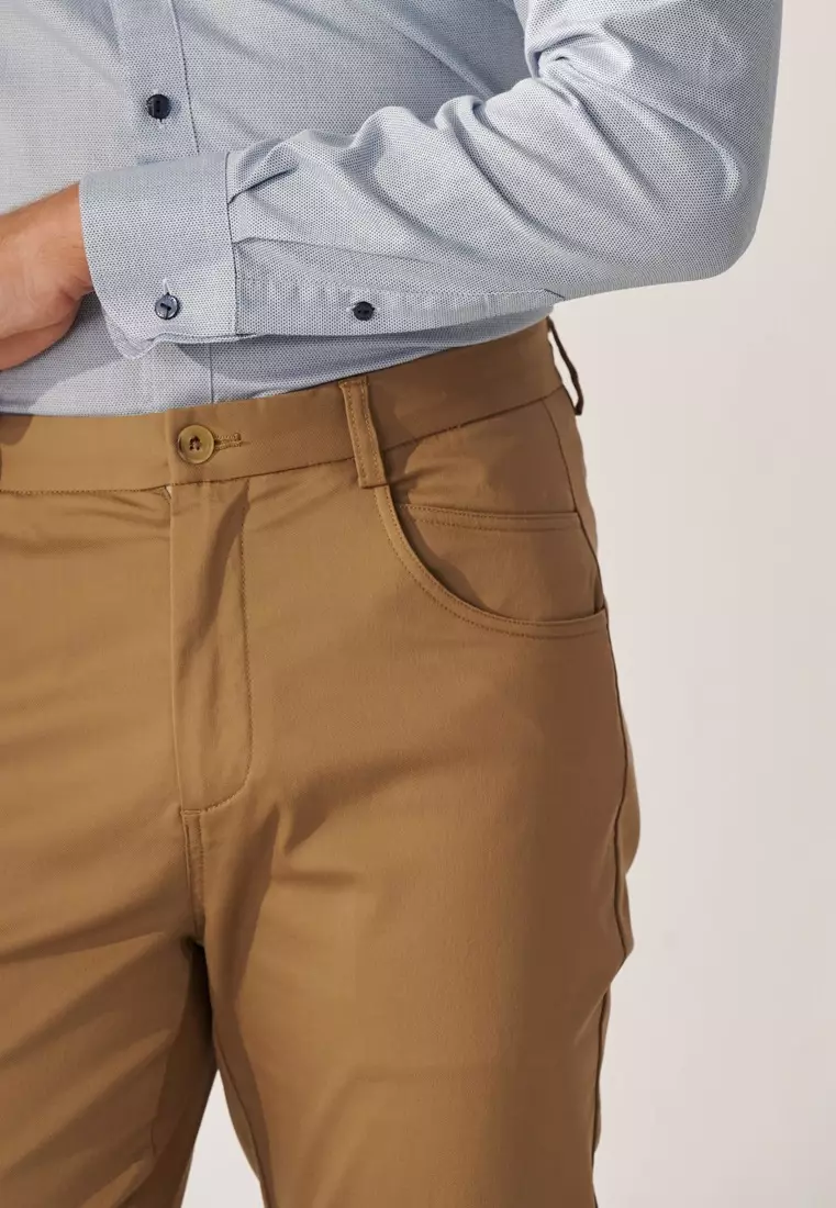Khaki Slim Fit Stretch Chinos