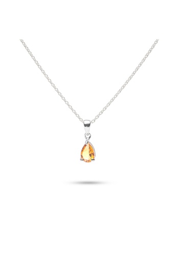 Millenne silver MILLENNE Multifaceted Citrine Stone Pear Shape Silver Pendant with 925 Sterling Silver 24B9AACA6C5E81GS_1