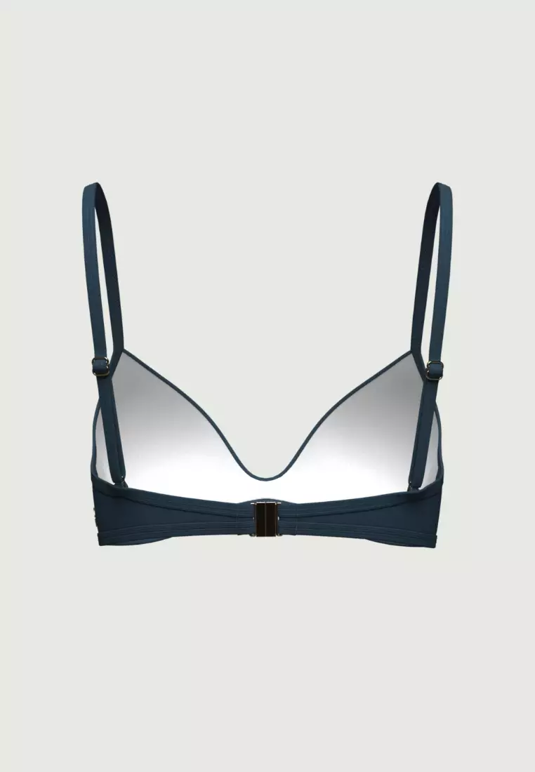 Core Solid藍色全罩比基尼上衣