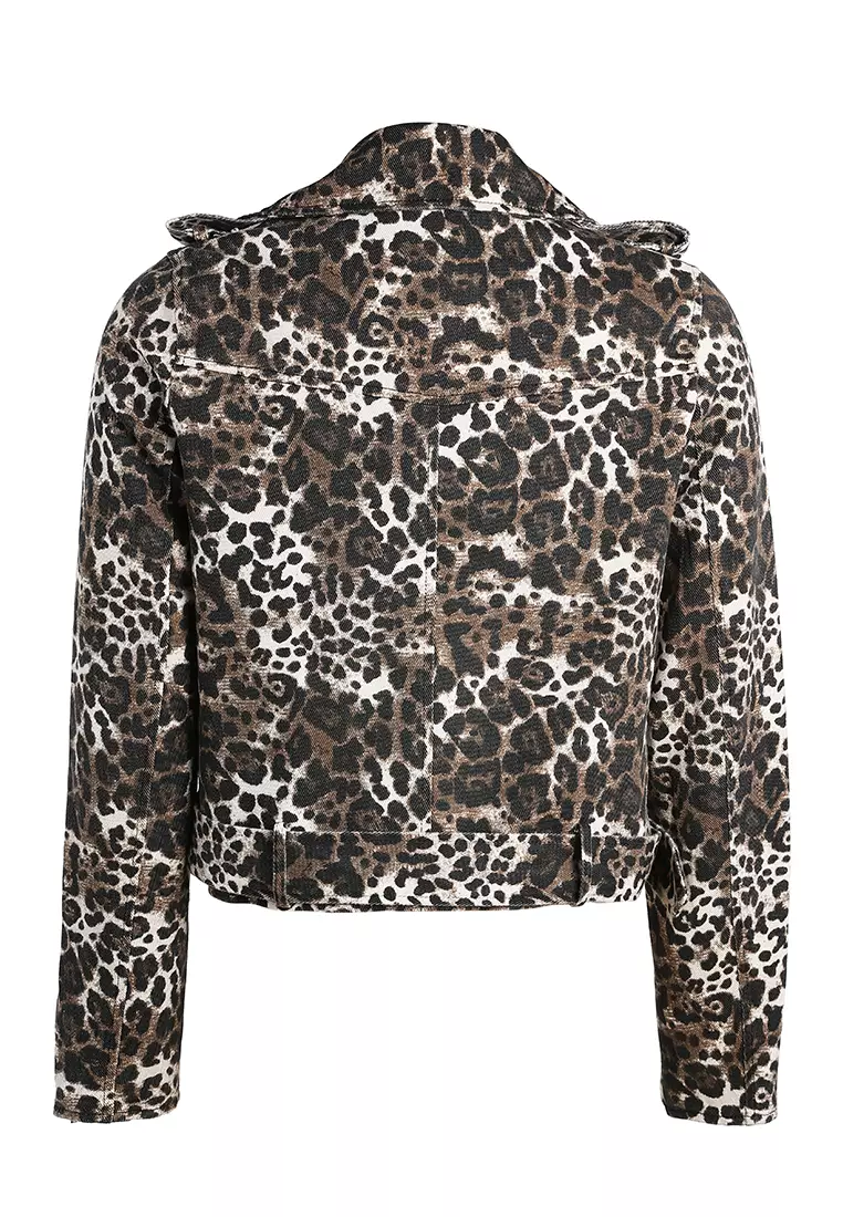 Jaket Biker Motif Macan Tutul