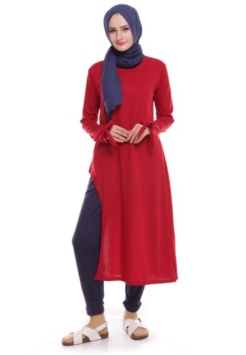 Long Snippet Tunic Maroon