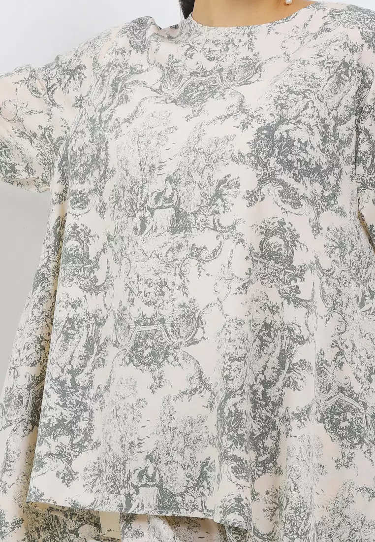 Printed Drapery Blouse