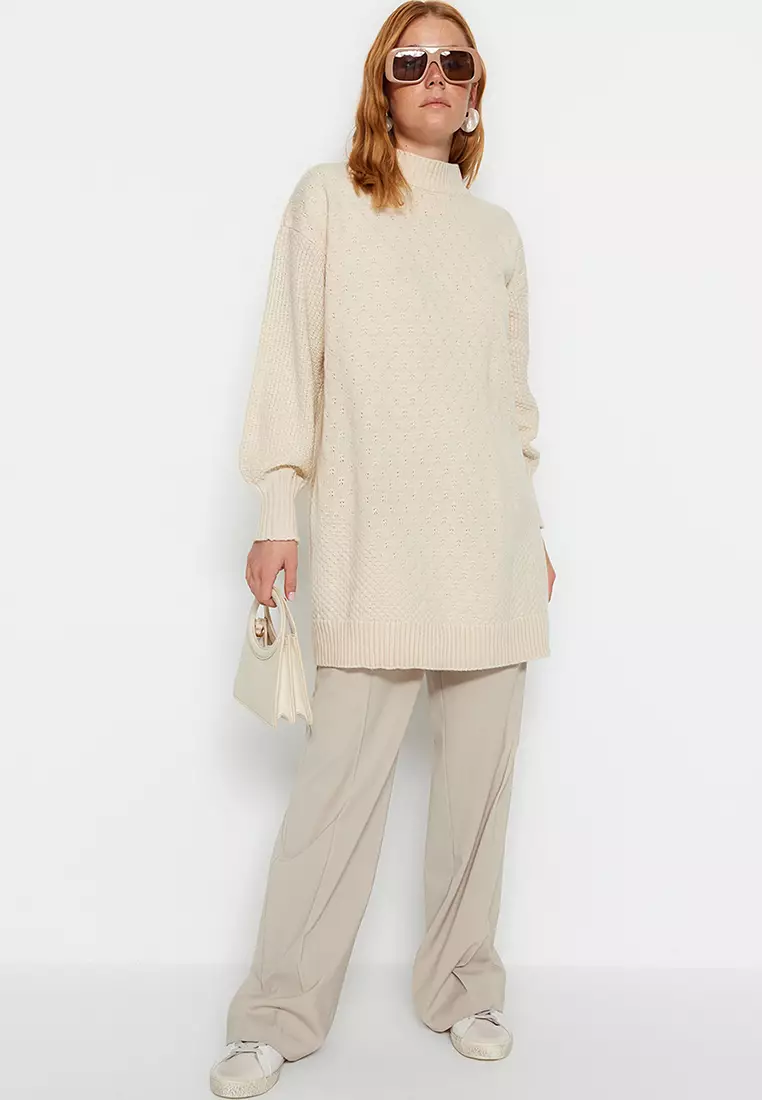 Honeycomb Pattern Knitwear Sweater