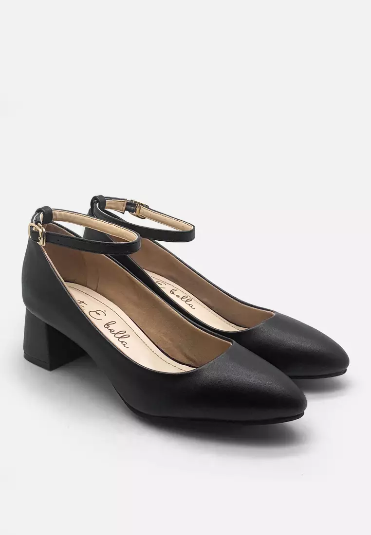 Chloe Sepatu Pumps Block Heels Wanita Strap Tali