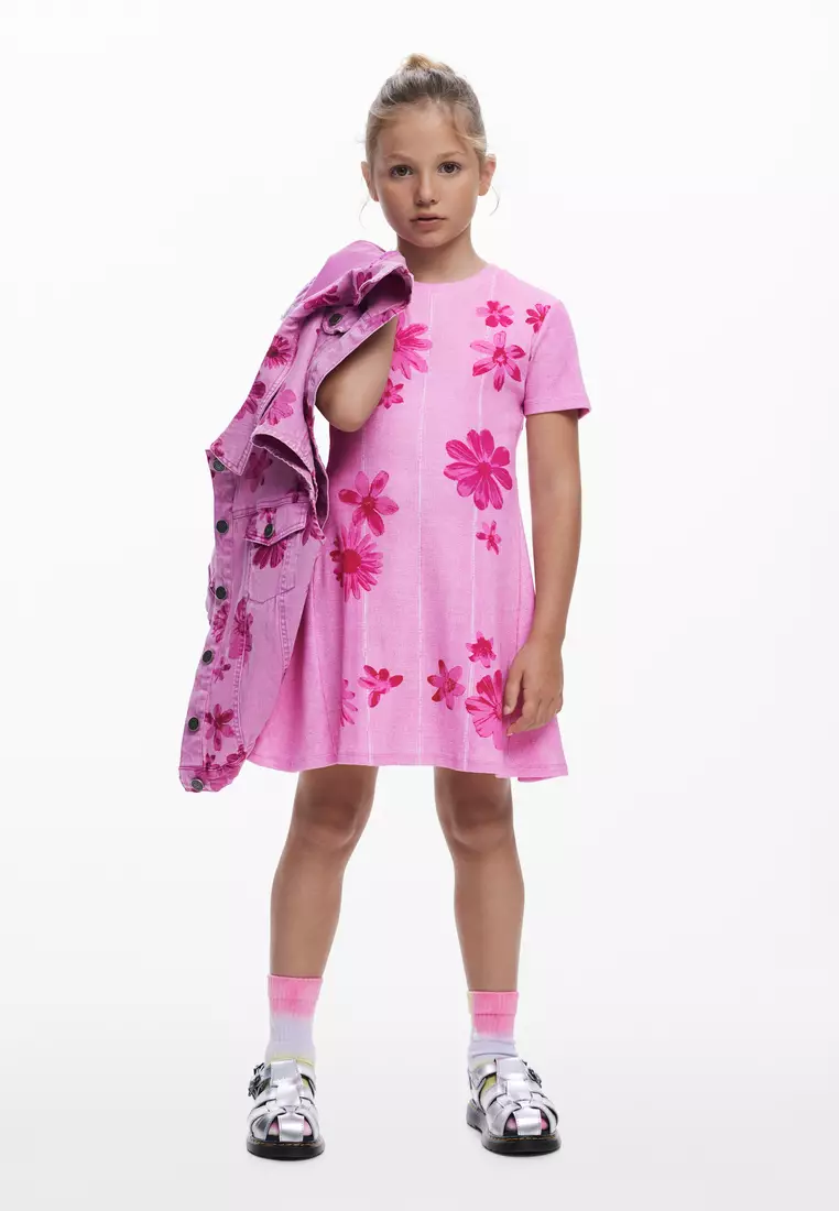 Pleated floral dress