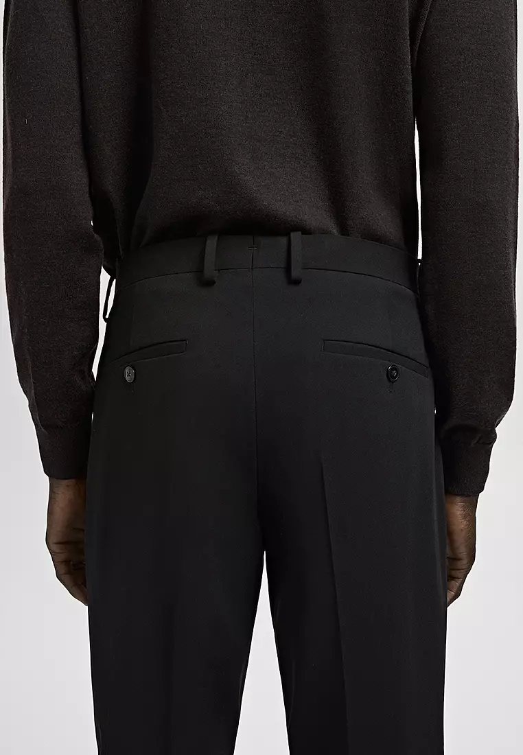 Stretch Fabric Super Slim-Fit Suit Trousers