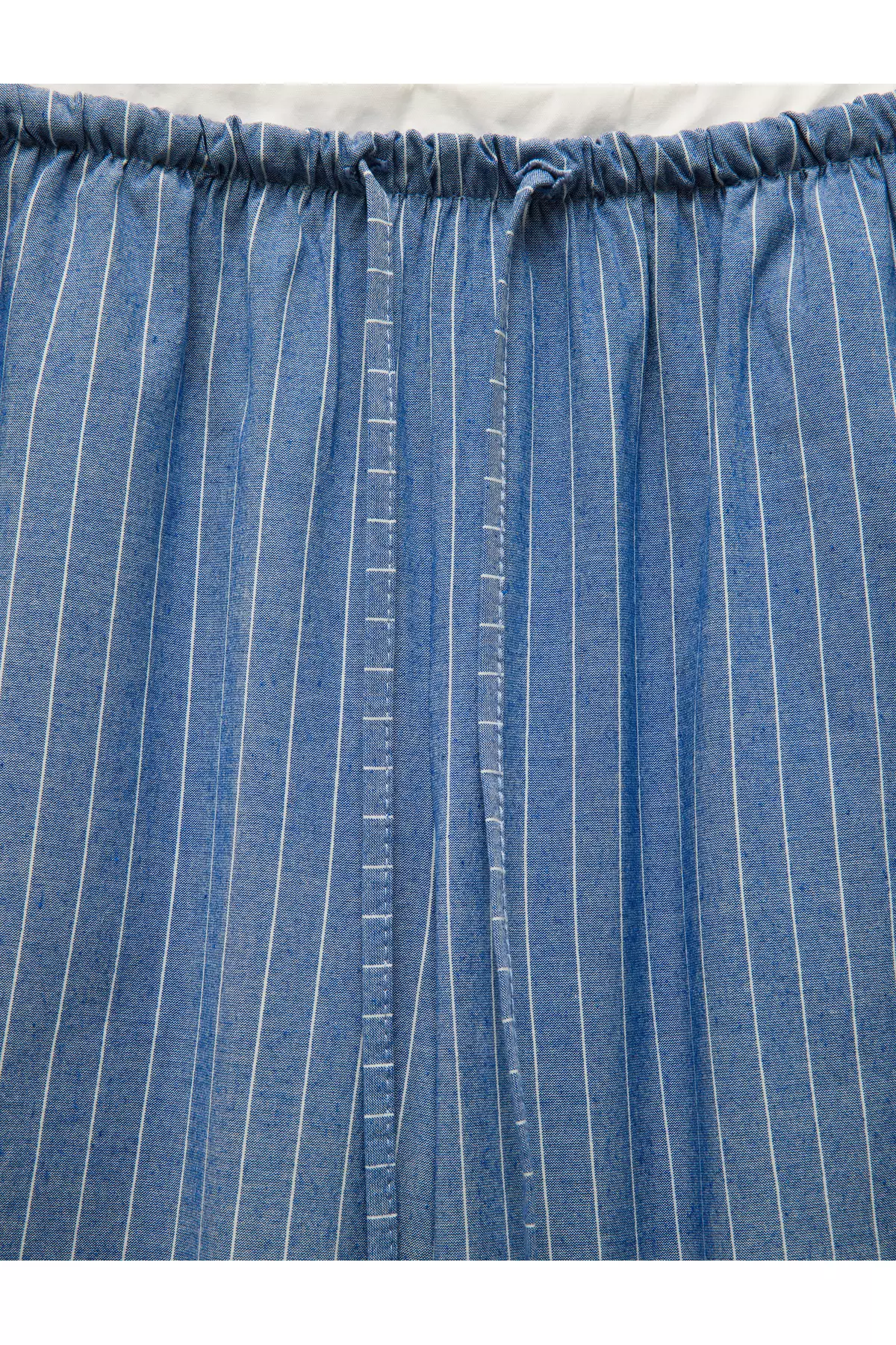 Double Waist Detailed Pocket Cotton Viscose Fabric Straight Wide Leg Trousers