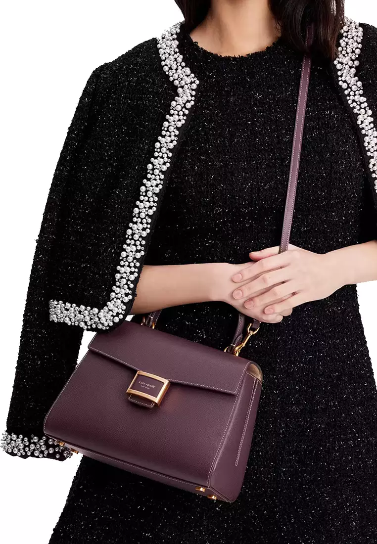 Katy Medium Top-handle Bag in Deep Cherry K8863