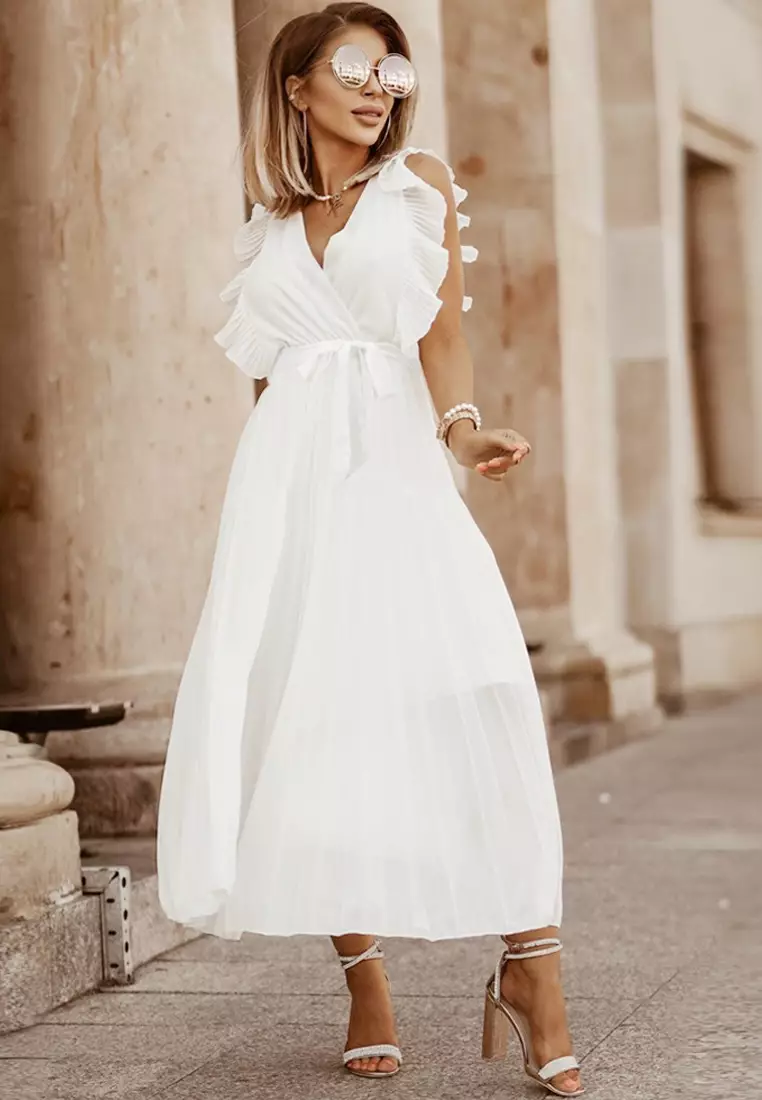 VANSA Fashion Chiffon Pleated Dress VCW Pd216