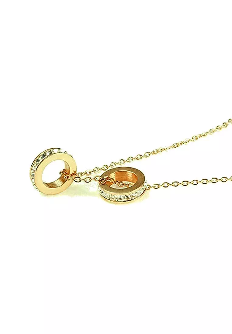 CELOVIS - Eloise Twin-Rings Necklace in Gold