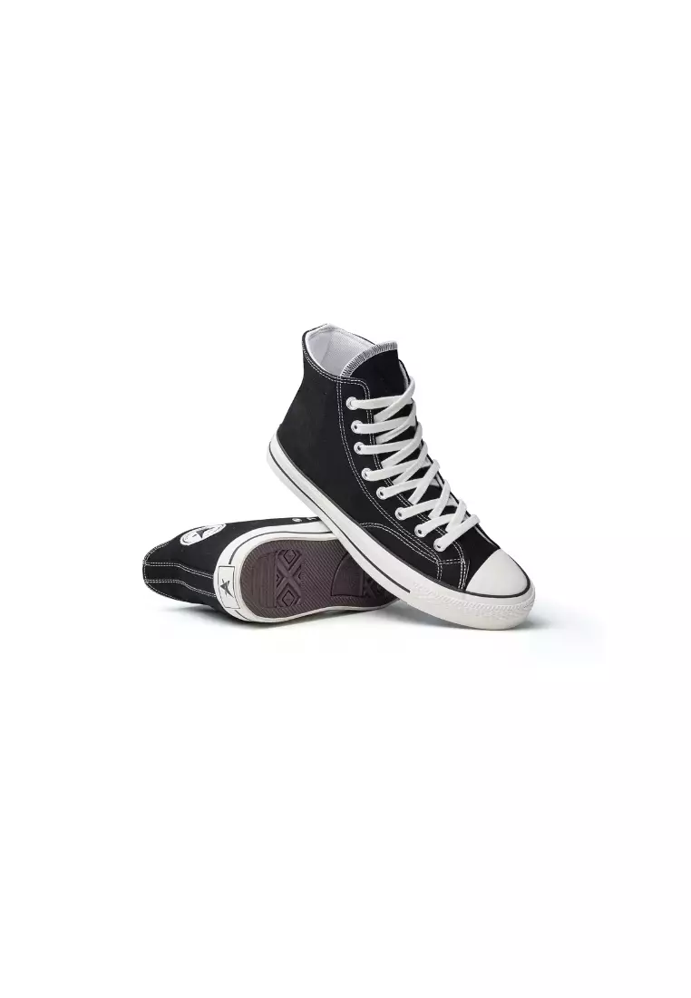 87's Reborn Hi Black White - Sepatu Unisex Pria Wanita