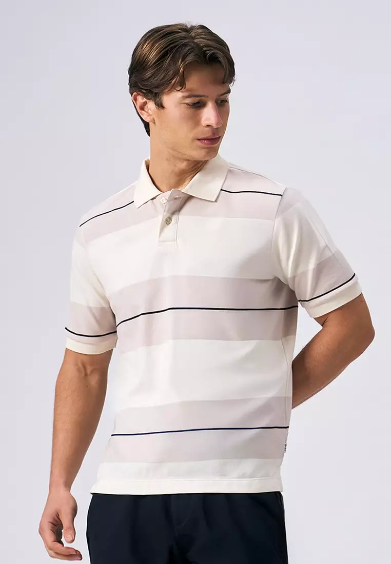 Striped Pique Polo