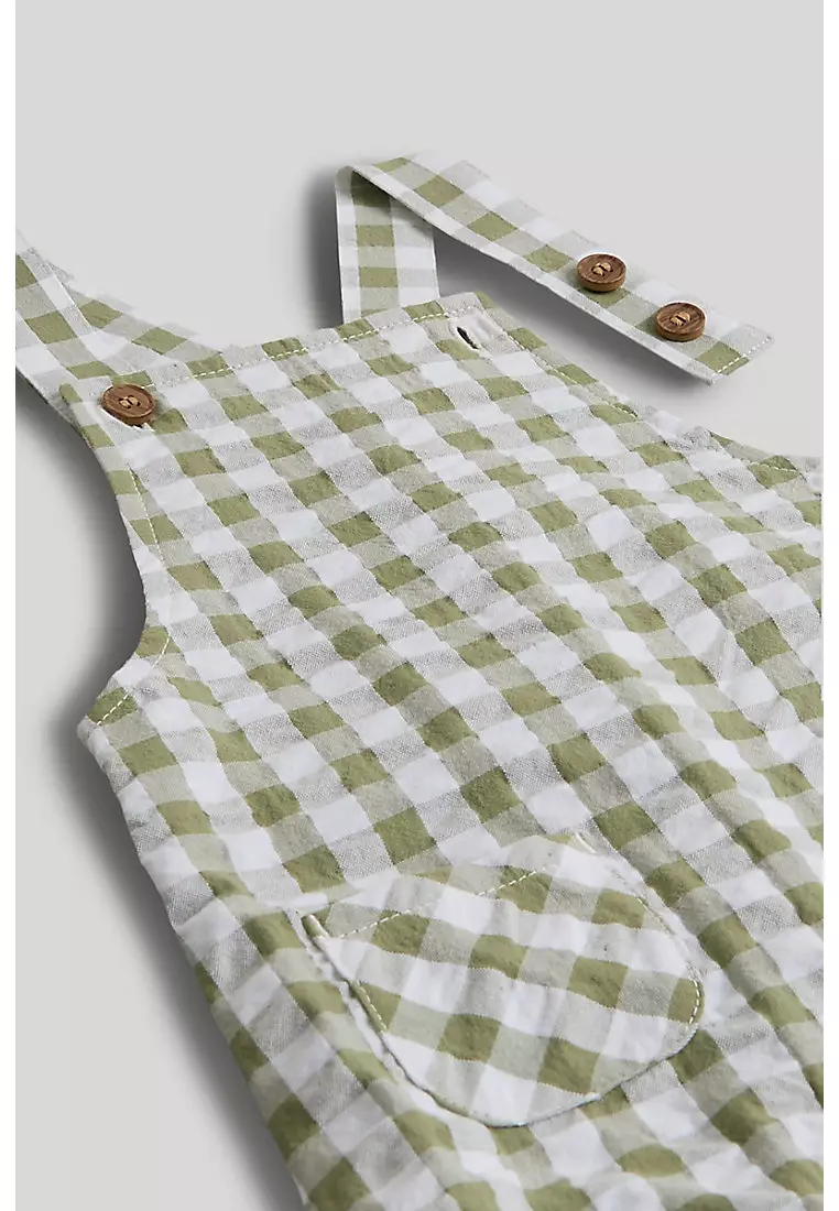 Checked Dungarees and Bodysuit Outfit
