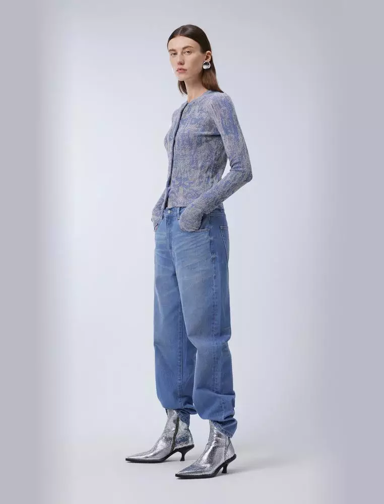 Fitted Denim Long Pants