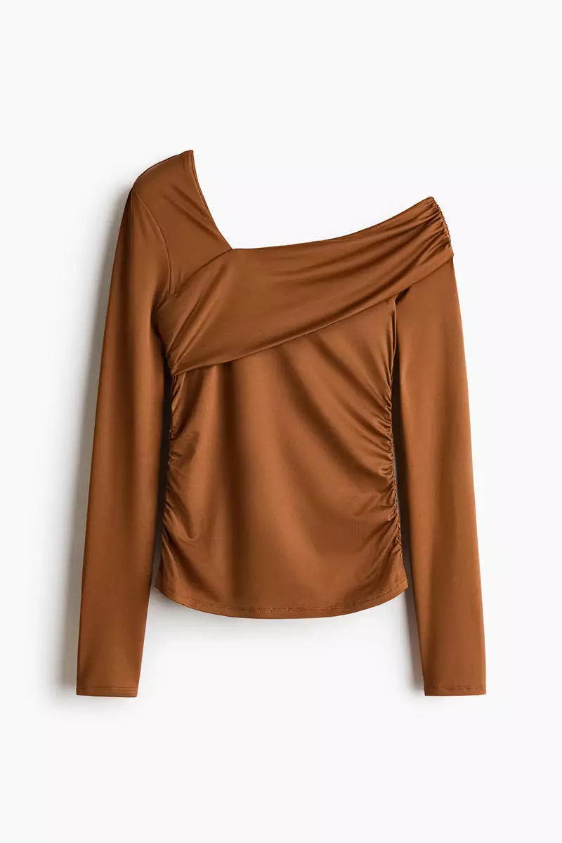 Draped one-shoulder top