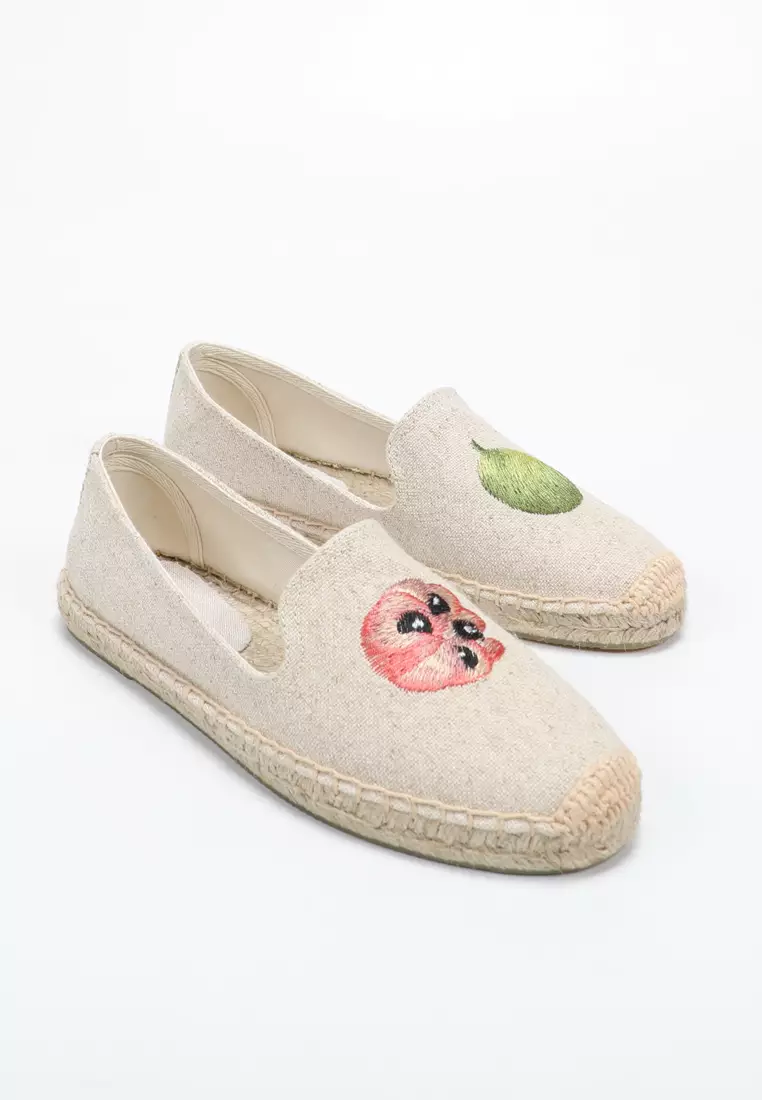 Embroidered Linen Espadrilles HB012