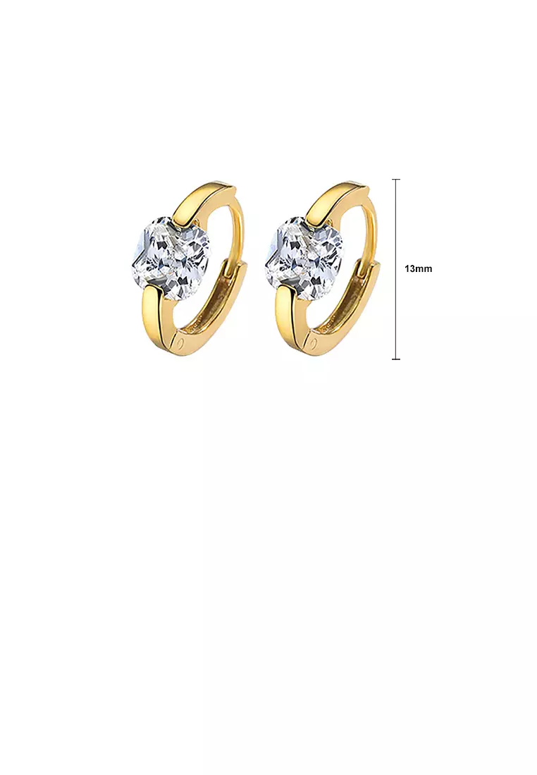 White gold circle new arrivals stud earrings