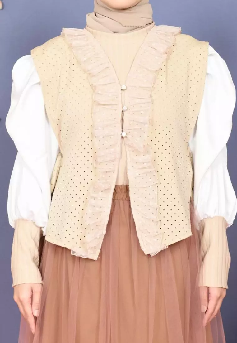 Mila Vest Brukat - Oat M19284 R84S3