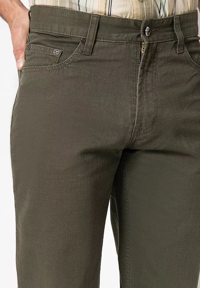 LGS - Celana Casual Pria - Celana Panjang Chinos - Warna Hijau - Reguler - LECT.237.077.634.7C