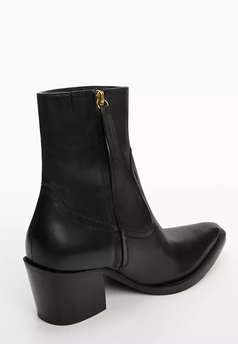 Mango heel deals leather ankle boot
