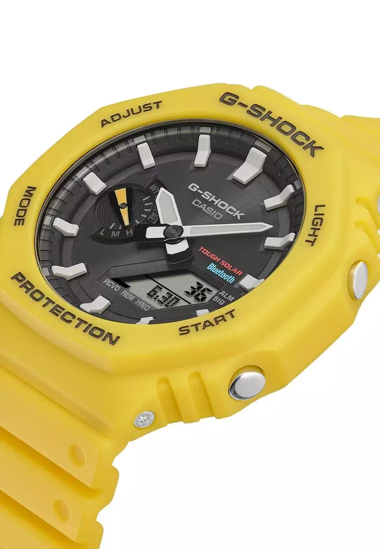 Men's Analog-Digital Watch GA-B2100C-9A Bluetooth and solar power Yellow Resin Band Men Sports Watch