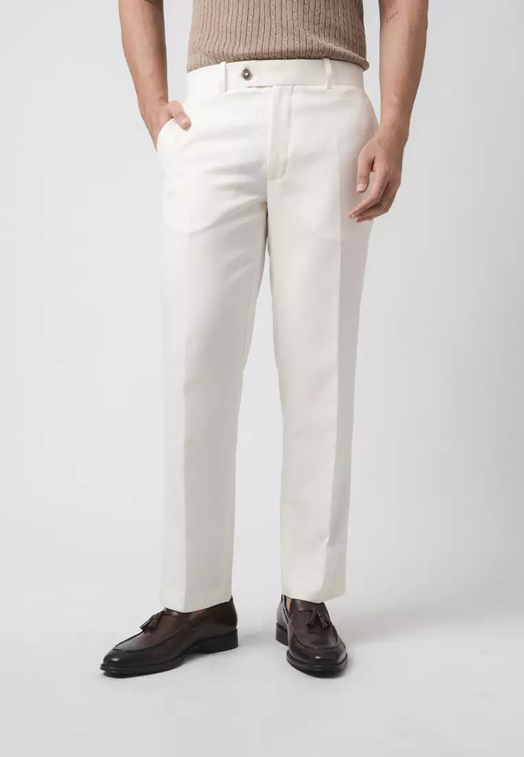 Pedro Regular Fit Trousers Pants Off White
