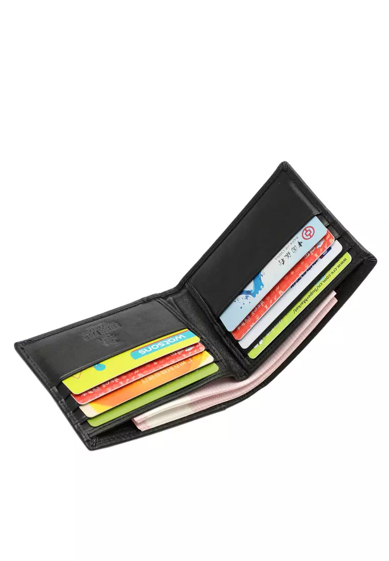 Men's RFID Blocking Bi Fold Wallet (RFID 錢包) - 黑色