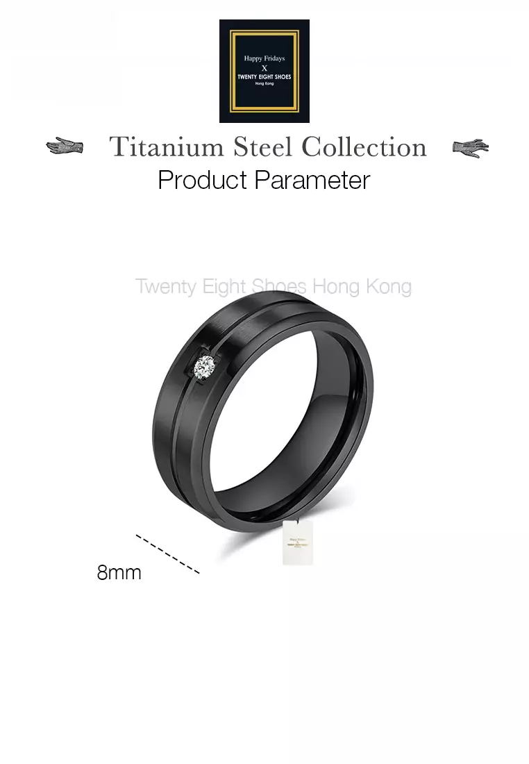 Stylish Chic Titanium Steel Zircon Ring JW QF-JZ910