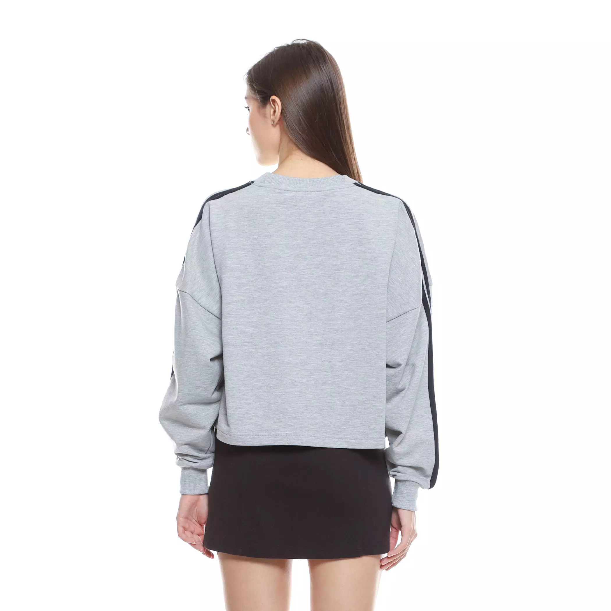 Enough For Today - Sweater Crewneck Crop Oversize Wanita Jersey Nomer Variasi Garis Tangan Hitam 29 MistBlack (EN126)